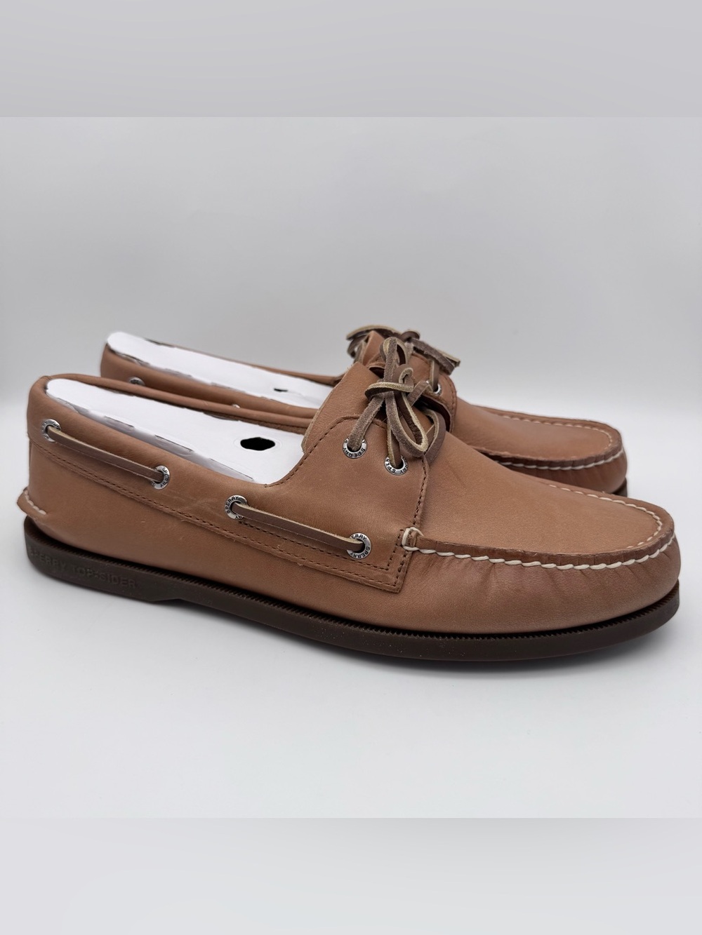 Sperry A/O 2-Eye Sahara Leather Boat Shoes Royal Brown Men 10.5 W NIB